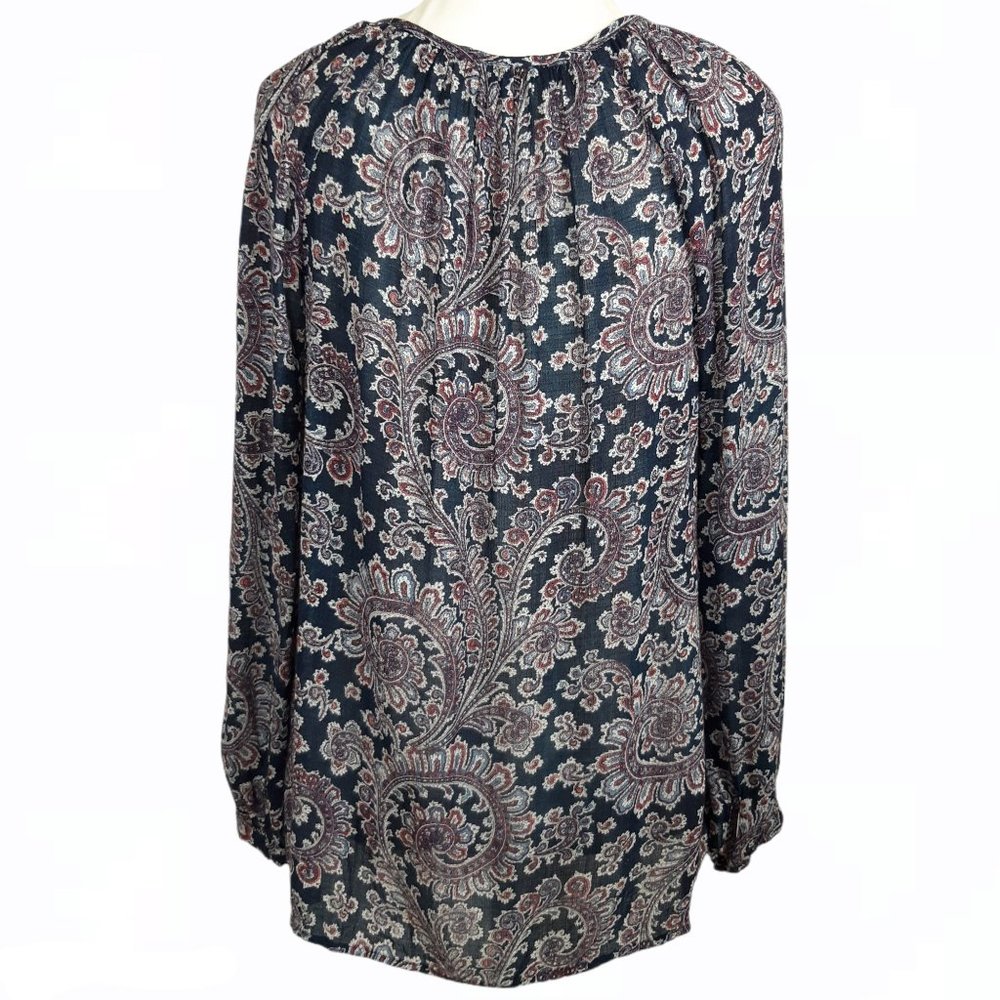 Lucky Brand Blue Paisley Blouse Size Small - Picture 3 of 7